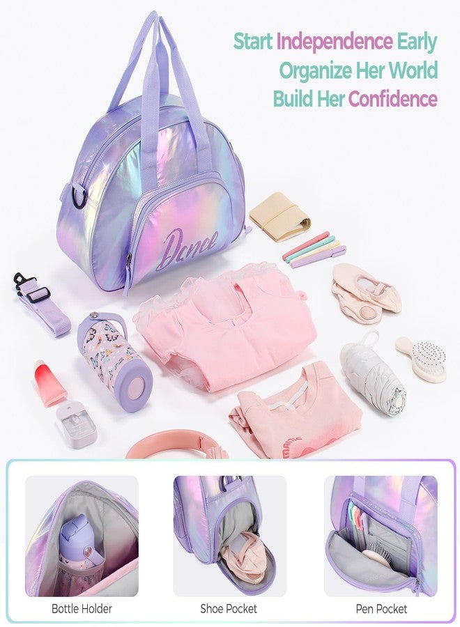 Choco Mocha Dance Bag for Girls Kids Ballet Bag for Girls Toddler Dance Bags with Shoe Compartment Little Girl Christmas Gifts, Dazzle Purple - Image 3